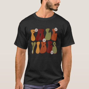 Camiseta Fall Vibe Vintage Groovage Fall Season Retro Flora