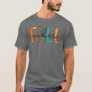 Camiseta Fall Vibes Autumn Leopard Impressão Fazenda Autum