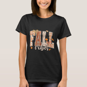 Camiseta Fall Vibes Coquette Arco Pumpkin Ação de Graças Au