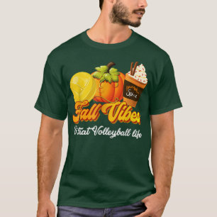 Camiseta Fall Vibes Que O Vendedor De Voleibol Pumpkin Spic