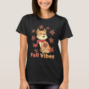 Camiseta Fall Vibes Wildlife Fox Autumn Season Leaves