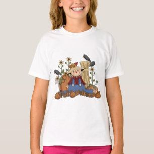 Camiseta "Fall Welcome" Autumn Scarecrow Kid's Ringer