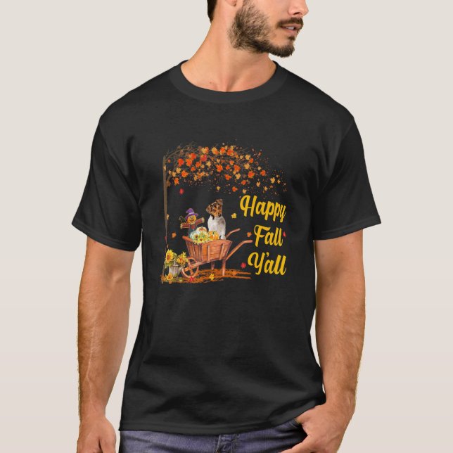 Camiseta Fall Y'all Jack Russell Autumn Fall Maple Leaf Men (Frente)