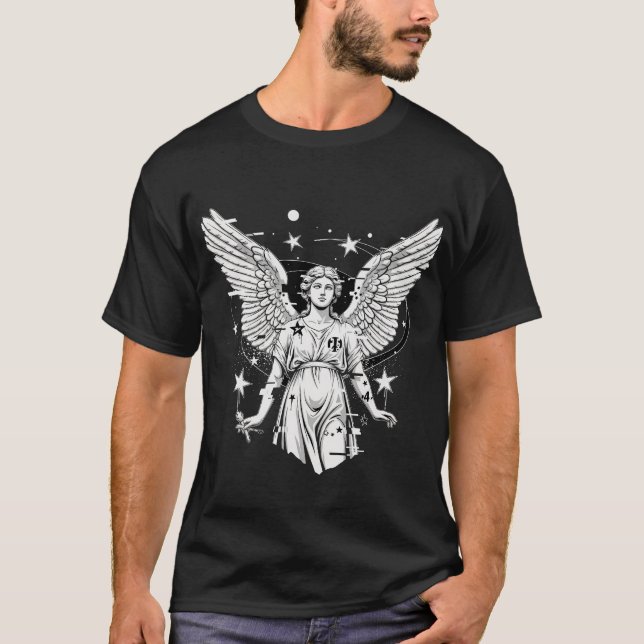Camiseta Fallen Angel - Tee Gráfico Urbano Escuro (Frente)