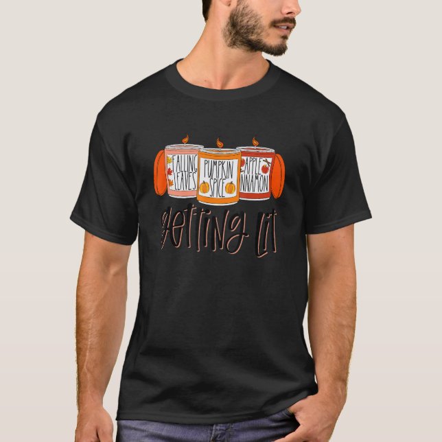 Camiseta Falling Leaves Pumpkin Spice Apple Cinnamon Gettin (Frente)