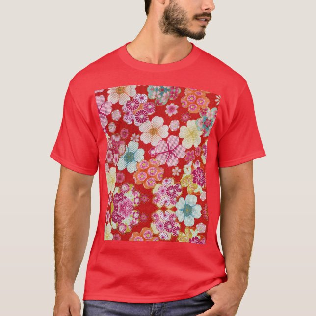 Camiseta Falln Crimson Floral Chirimen (Frente)