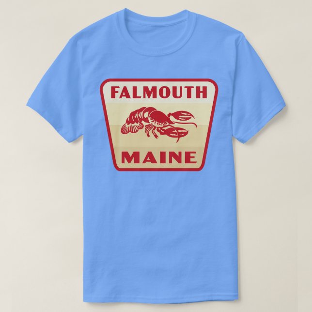 Camiseta Falmouth Maine Retro Crachá Tan (Frente do Design)
