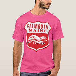 Camiseta Falmouth Maine Retro Shield White