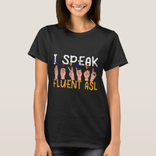 Camiseta Falo ASL fluentemente - conscientização dos surdos