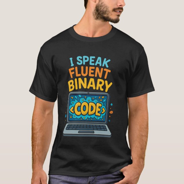 Camiseta Falo Binário Fluente Engraçado Programador de Codi (Frente)