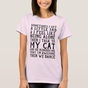 CAMISETA FALO COM MEU GATO E NÓS DANÇAMOS, T-SHIRTS ENGRAÇA