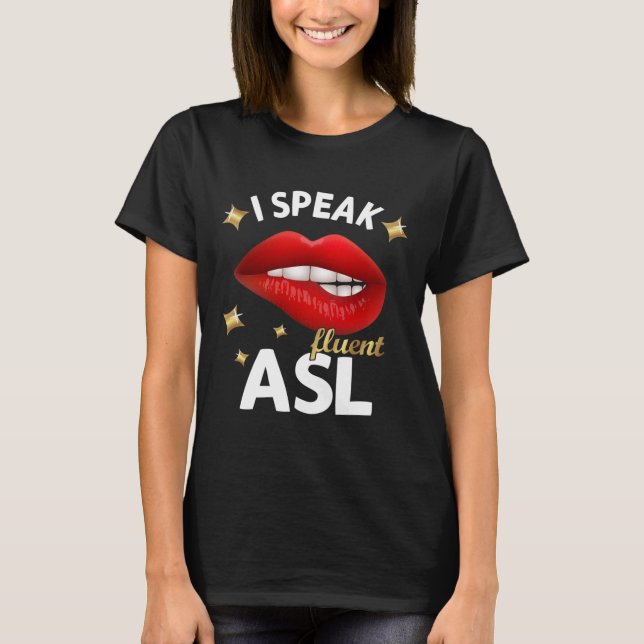 Camiseta Falo fluente ASL - linguagem gestual Sensibilizaçã (Frente)