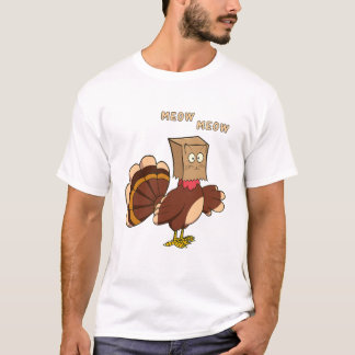 Camiseta Falsa Gato Bonito de Ação de Graças