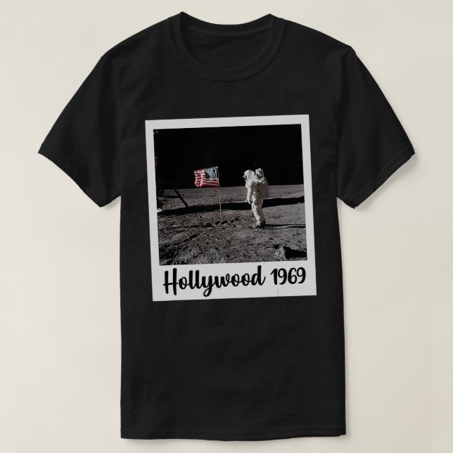 Camiseta Falso Landing Hollywood LA Conspiração é divertida (Frente do Design)