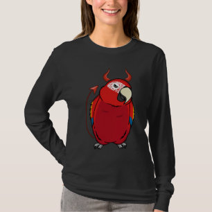 Camiseta Falso Papagaio Arara Vermelha Fantasia de Diabo As