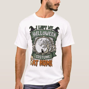 Camiseta Falta Fantasia de Halloween em Casa Árvore Gato Ab