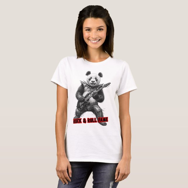 Camiseta Fama de Rock and Roll em um Preto (Frente Completa)