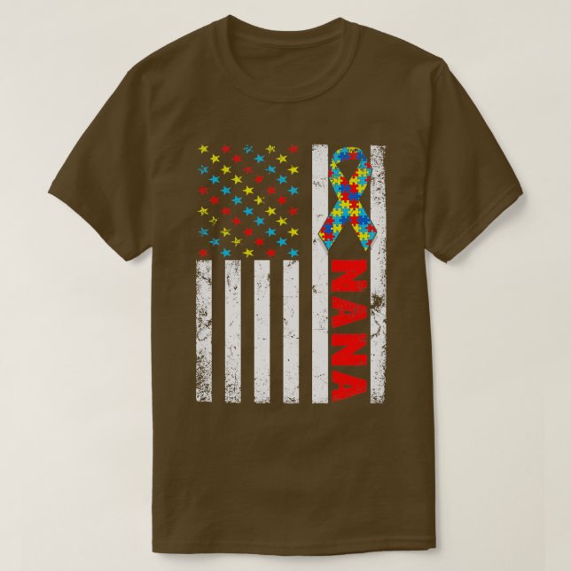 Camiseta Fama de Sensibilização da Bandeira Americana Nana  (Frente do Design)