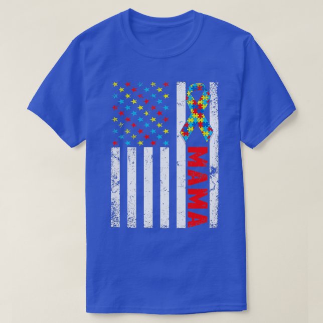 Camiseta Fama de Sensibilização do Bandeira Americano Mamãe (Frente do Design)