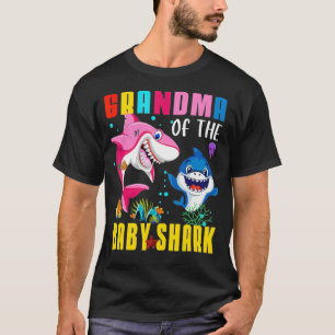 Camiseta FAMÍLIA 365 Vovó Do Bebê Tubarão Aniversário 