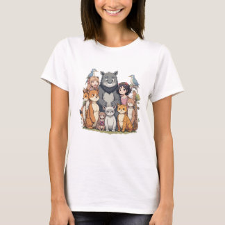 Camiseta Família animal antropomórfica
