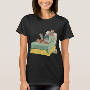 Camiseta Família Antiga Servindo a Mãe Café da Manhã na Cam
