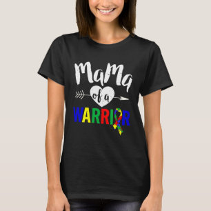 Camiseta Família Autismo Mamãe de um Guerreiro Mulheres c