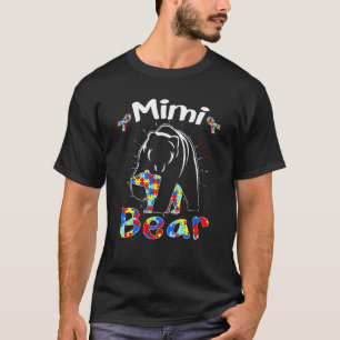 Camiseta Família Autista Conscientização do Autismo Urso Mi