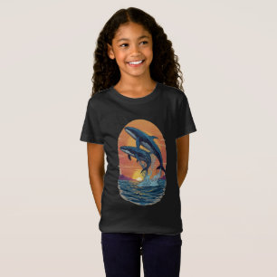 Camiseta Família Baleia Sunset: Mergulhe na Serenidade