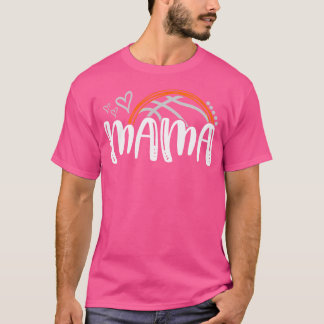 Camiseta Família Basbol Mama Com Trendência De Corações De