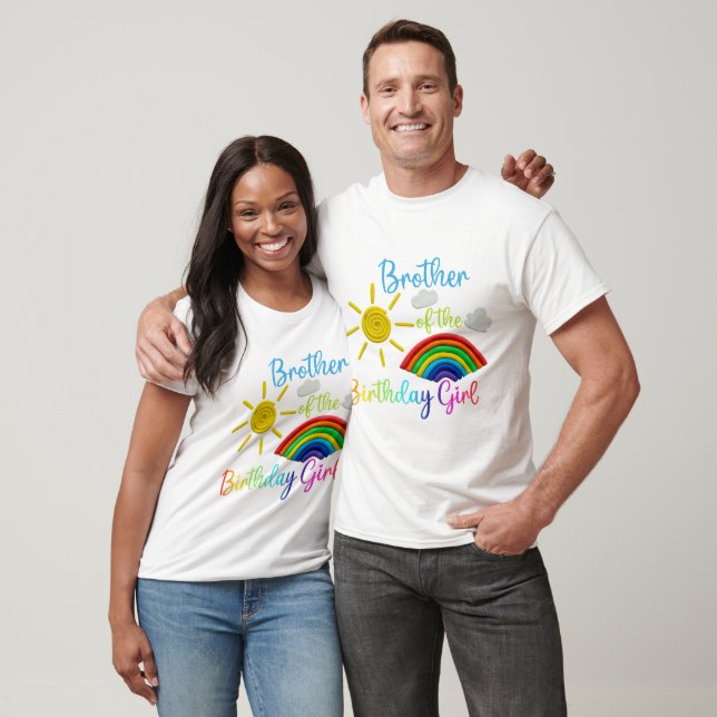 Camiseta Família Boho Rainbow - Irmão (Unissex)