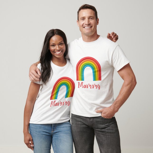 Camiseta Família Boho Rainbow - Mamãe (Unissex)