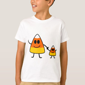 Camiseta Família bonito do milho de doces do Dia das Bruxas