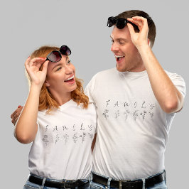 Camiseta FAMÍLIA Botânica Floral Minimalista Elegante