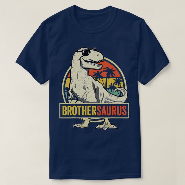 Camiseta Família Brothersaurus T rex Dinossaur Irmão Saurus (Frente do Design)