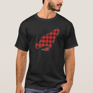 Camiseta Família Búfalo de Natal de Frango Xadrez Vermelho