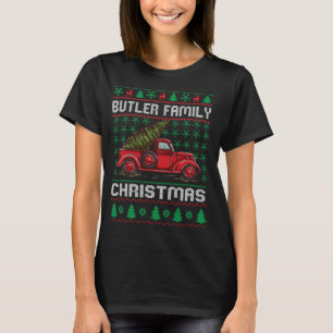 Camiseta Família Butler Festa de Natal Feia Doce Vermelho T
