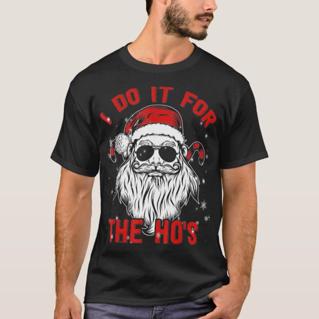 Camiseta Família Chrisrmas Eu Faço Isso Para O Hos Papai No (Frente)