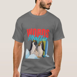 Camiseta Família Colorida de Pinguins Amor