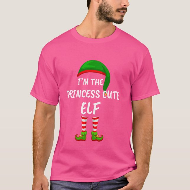 Camiseta Família Combinada Eu Sou A Princesa Fofa Elfa Nata (Frente)