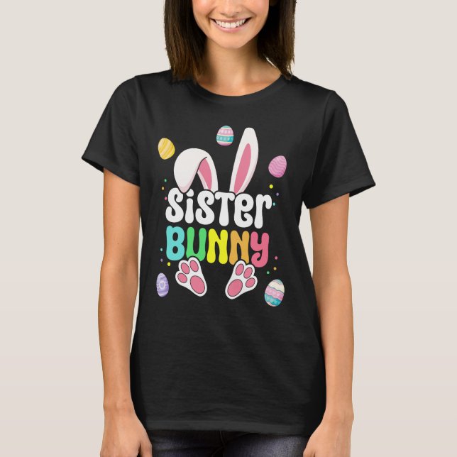 Camiseta Família Combinada Páscoa Irmã Bunny (Frente)