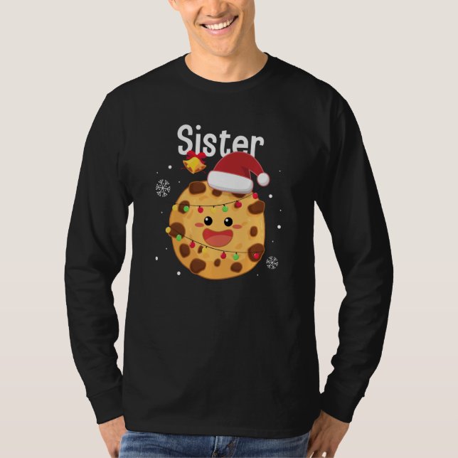 Camiseta Família Cookie Sister Papais noeis Pajama Correspo (Frente)