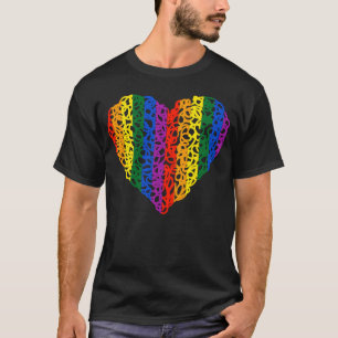 Camiseta Família Coração Doodle Arco-íris