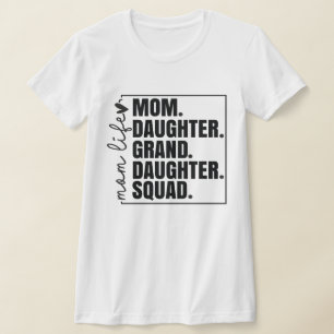 Camiseta Família Correspondendo Mãe Filha Nó Sqyad
