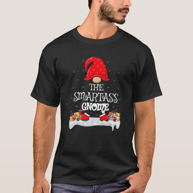 Camiseta Família Correspondente O Smartass Gnomo Natal (Frente)