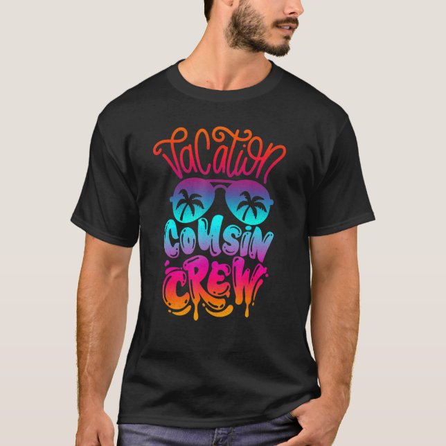Camiseta Família Cousin Crew Férias de Verão Beach Cruise S (Frente)