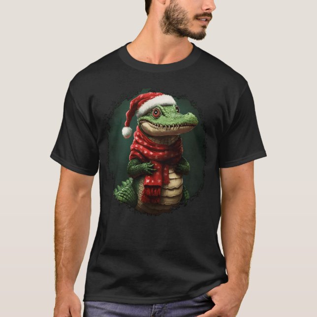 Camiseta Família Crocodilo de Natal (Frente)