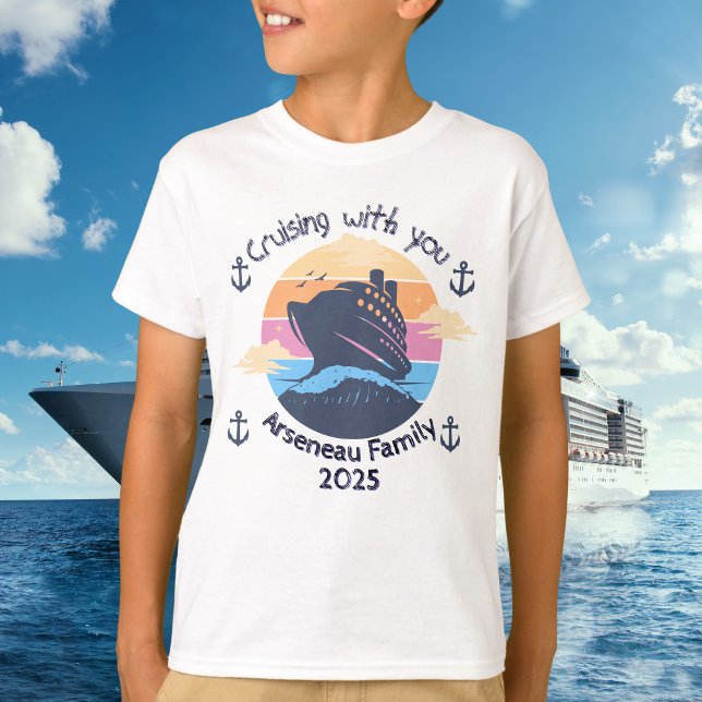 Camiseta Família Cruise Blues Crianças Personalizam (Personalize For Family Cruise,)