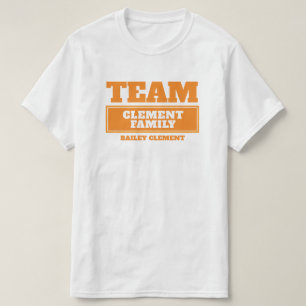 Camiseta Família da equipe ou t-shirt personalizado laranj