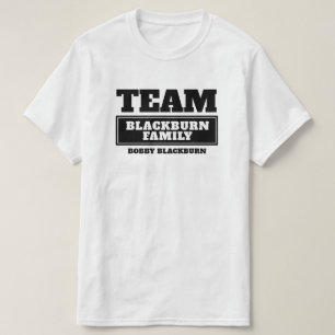 Camiseta Família da equipe ou t-shirt personalizado preto